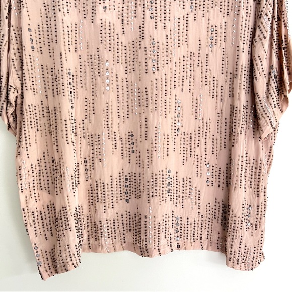 ANTHROPOLOGIE x Velvet Jonelle Beaded Sequins Viscose Boho Top Blouse Sz M NWT - Picture 8 of 14